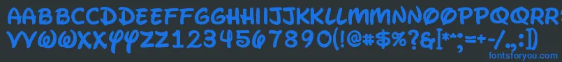 Waltographui Font – Blue Fonts on Black Background