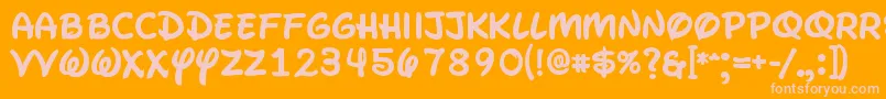Czcionka Waltographui – różowe czcionki na pomarańczowym tle