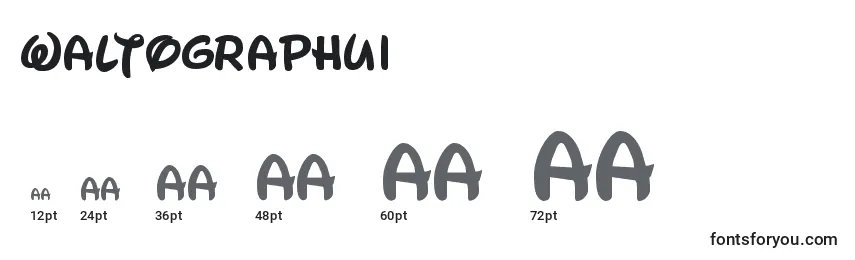 Размеры шрифта Waltographui