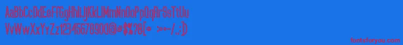UltimatumBoldLine Font – Red Fonts on Blue Background