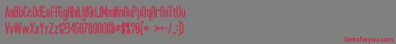 フォントUltimatumBoldLine – 赤い文字の灰色の背景
