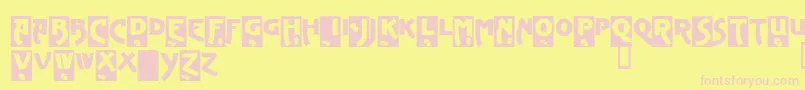 フォントAdvertisingGothicDemo – ピンクのフォント、黄色の背景