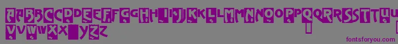 AdvertisingGothicDemo-fontti – violetit fontit harmaalla taustalla