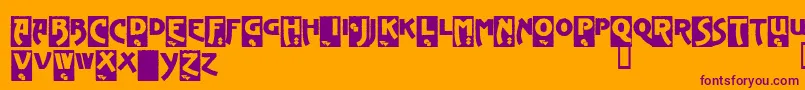 Шрифт AdvertisingGothicDemo – фиолетовые шрифты на оранжевом фоне