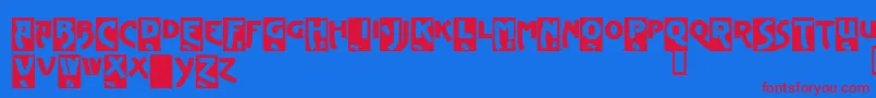 AdvertisingGothicDemo-Schriftart – Rote Schriften auf blauem Hintergrund