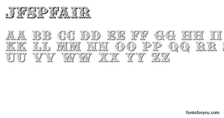 Czcionka Jfspfair – alfabet, cyfry, specjalne znaki