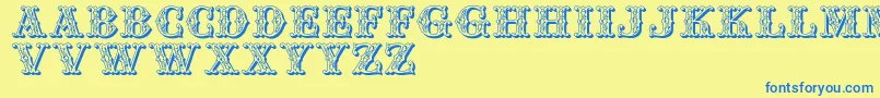 Jfspfair Font – Blue Fonts on Yellow Background