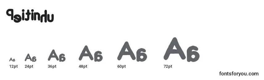 Размеры шрифта Peitinhu