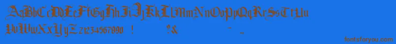 BrokenPlanew Font – Brown Fonts on Blue Background