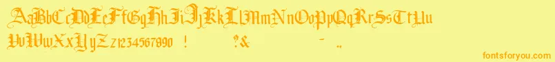 BrokenPlanew Font – Orange Fonts on Yellow Background