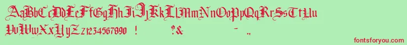 BrokenPlanew Font – Red Fonts on Green Background