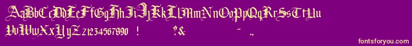 BrokenPlanew Font – Yellow Fonts on Purple Background