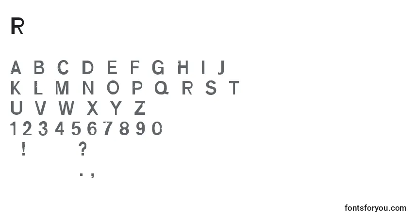 Schriftart Ruff – Alphabet, Zahlen, spezielle Symbole