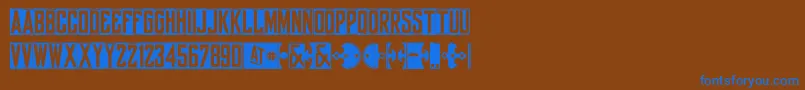 Yorkwhiteletter Font – Blue Fonts on Brown Background