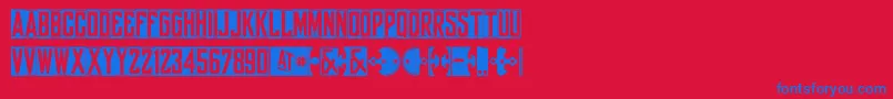 Yorkwhiteletter Font – Blue Fonts on Red Background