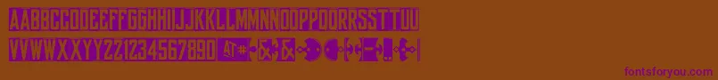 Yorkwhiteletter Font – Purple Fonts on Brown Background