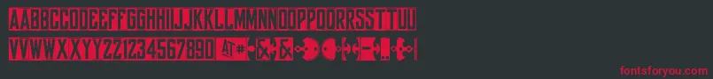Yorkwhiteletter Font – Red Fonts on Black Background