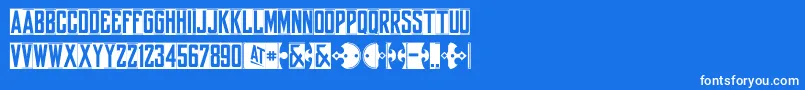 Yorkwhiteletter Font – White Fonts on Blue Background