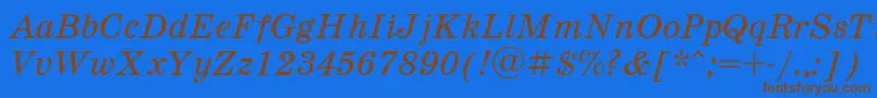 Schdli Font – Brown Fonts on Blue Background