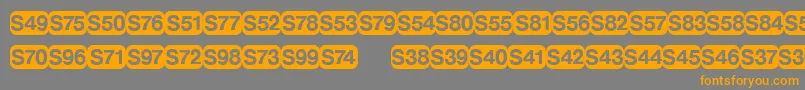 DeutschebahnagFour-Schriftart – Orangefarbene Schriften auf grauem Hintergrund