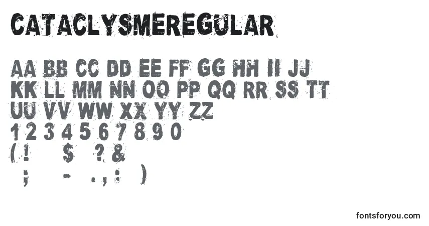 CataclysmeRegular-fontti – aakkoset, numerot, erikoismerkit