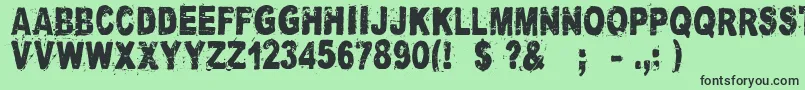 CataclysmeRegular Font – Black Fonts on Green Background