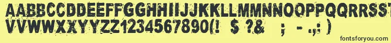 CataclysmeRegular Font – Black Fonts on Yellow Background