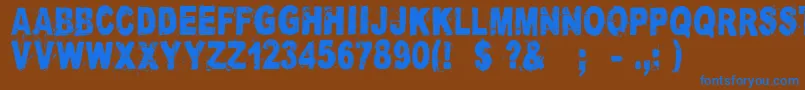 CataclysmeRegular Font – Blue Fonts on Brown Background