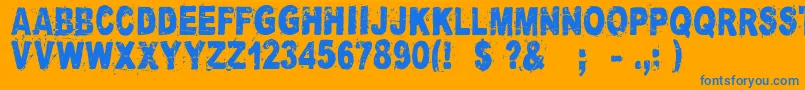 CataclysmeRegular Font – Blue Fonts on Orange Background