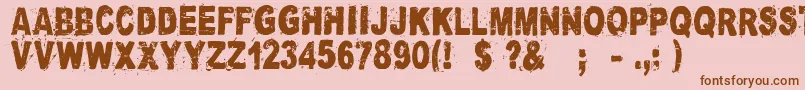 CataclysmeRegular Font – Brown Fonts on Pink Background