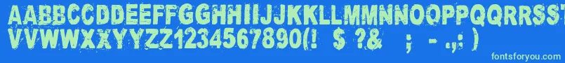 CataclysmeRegular Font – Green Fonts on Blue Background