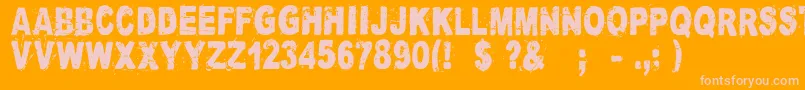 CataclysmeRegular Font – Pink Fonts on Orange Background