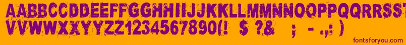 CataclysmeRegular Font – Purple Fonts on Orange Background
