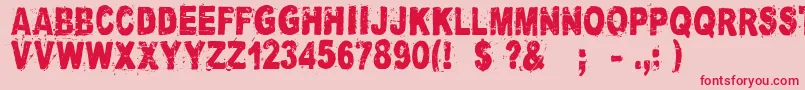 CataclysmeRegular Font – Red Fonts on Pink Background