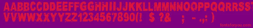 CataclysmeRegular Font – Red Fonts on Purple Background