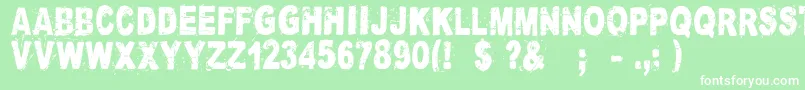 CataclysmeRegular Font – White Fonts on Green Background