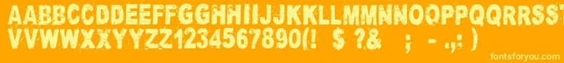 CataclysmeRegular Font – Yellow Fonts on Orange Background