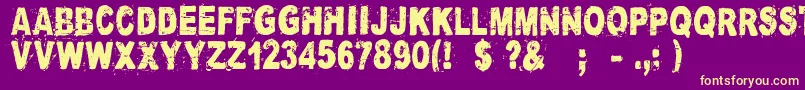 CataclysmeRegular Font – Yellow Fonts on Purple Background