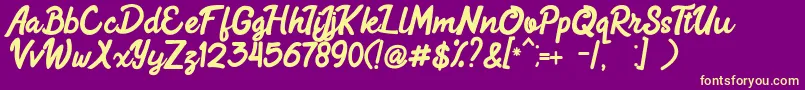 Aeland Font – Yellow Fonts on Purple Background