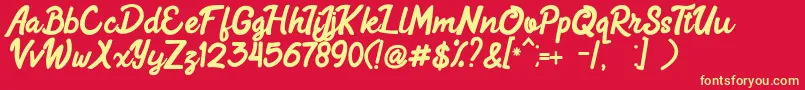 Aeland Font – Yellow Fonts on Red Background