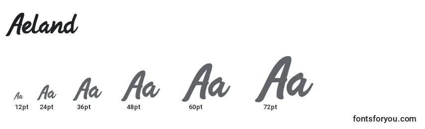 Aeland Font Sizes