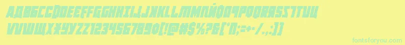 Octoberguardcondital Font – Green Fonts on Yellow Background