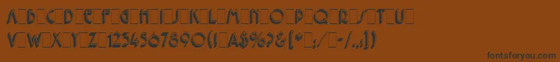 フォントPremierShadedLetPlain.1.0 – 黒い文字が茶色の背景にあります