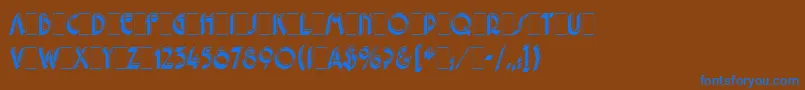 フォントPremierShadedLetPlain.1.0 – 茶色の背景に青い文字