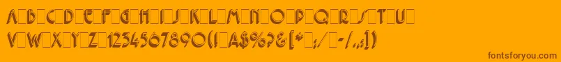 PremierShadedLetPlain.1.0-Schriftart – Braune Schriften auf orangefarbenem Hintergrund
