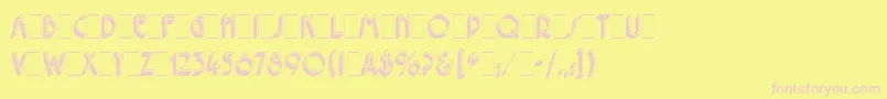 PremierShadedLetPlain.1.0 Font – Pink Fonts on Yellow Background