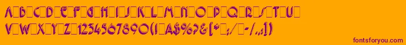 PremierShadedLetPlain.1.0 Font – Purple Fonts on Orange Background