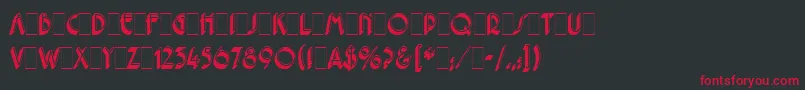 PremierShadedLetPlain.1.0 Font – Red Fonts on Black Background