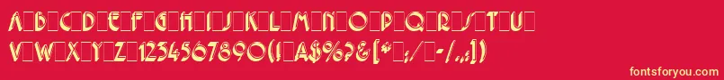 フォントPremierShadedLetPlain.1.0 – 黄色の文字、赤い背景