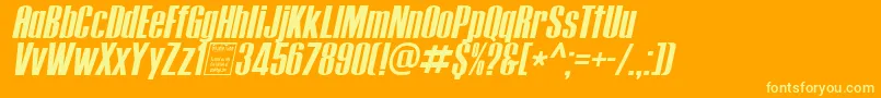 TipopressItalicDemo Font – Yellow Fonts on Orange Background